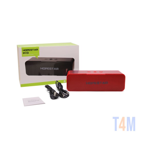 HOPESTAR BLUETOOTH SPEAKER H13 3 HIGH BASS USB/TF/AUX/FM/POWER BANK 16W RED